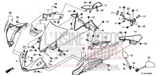 PANNEAU SUPERIEUR CBR125RTF de 2015
